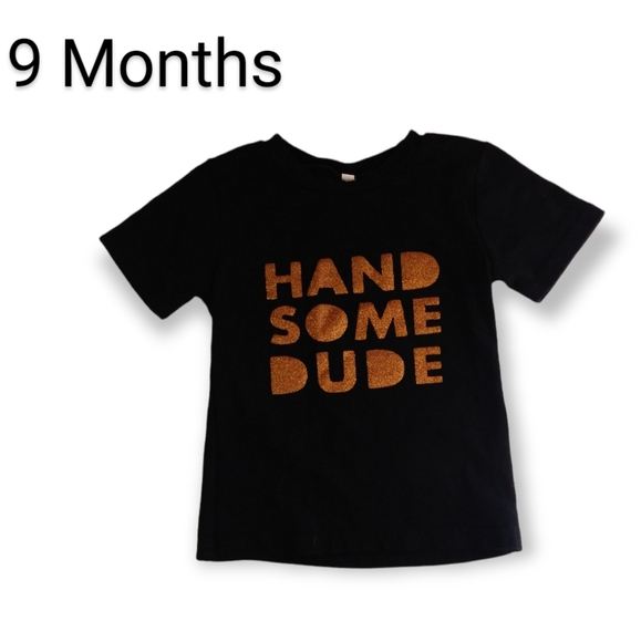 Handsome dude gold glitter t-shirt - Picture 1 of 2